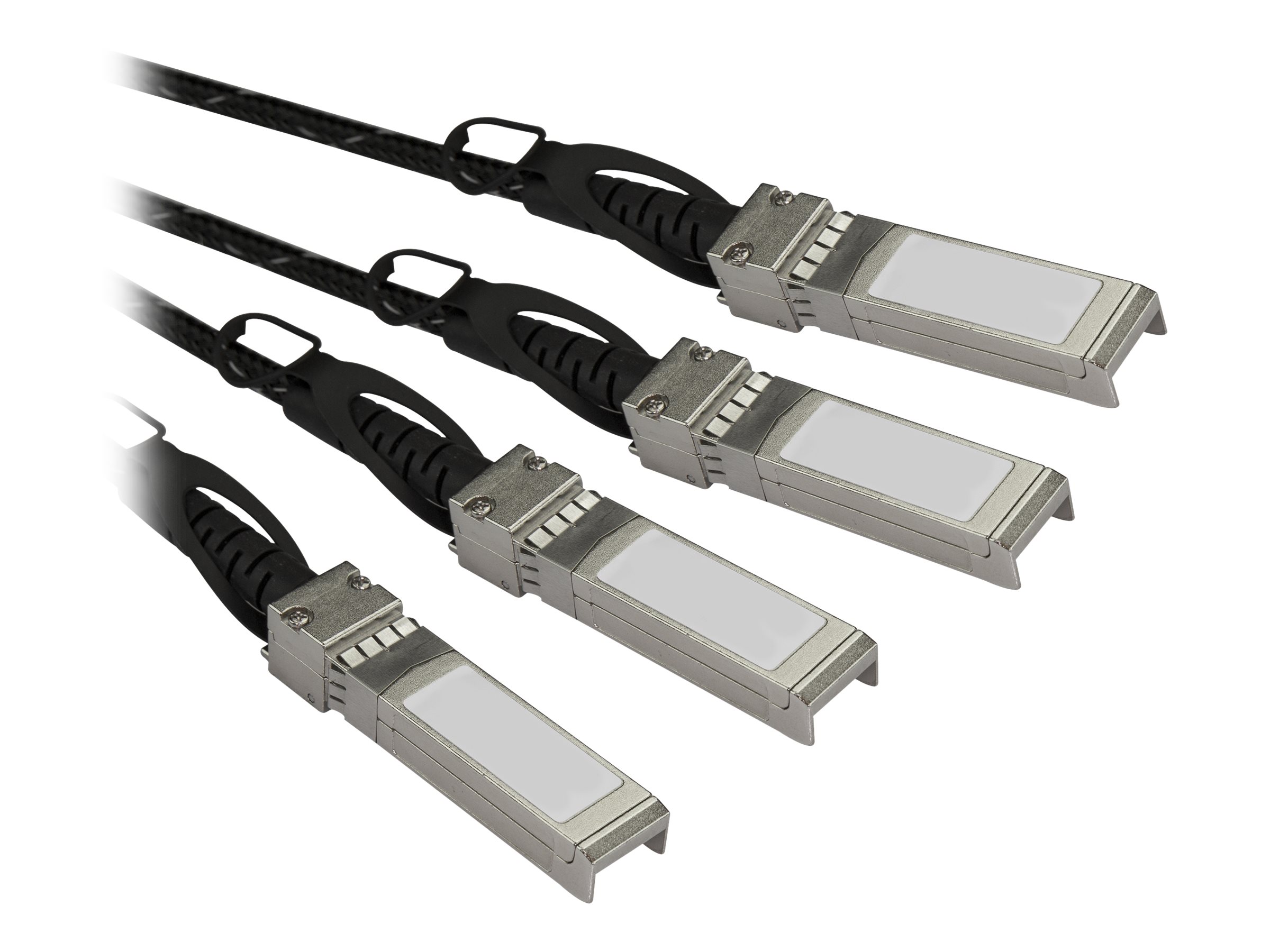 StarTech.com Cable de 3m Twinax Direct Attach QSFP+ a 4x SFP+ 40G Compatible con MSA sin Codificar- DAC de Cobre de 40 GbE - DAC Mdulo Transceptor Pasivo de Bajo Poder 40 Gbps
