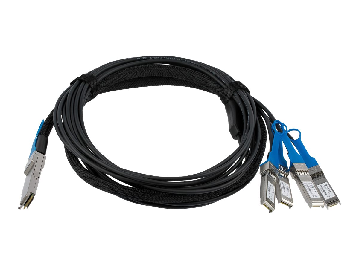 StarTech.com Cble QSFP+ vers 4x SFP+  connexion directe conforme  MSA - Cordon DAC Twinax de 3 m