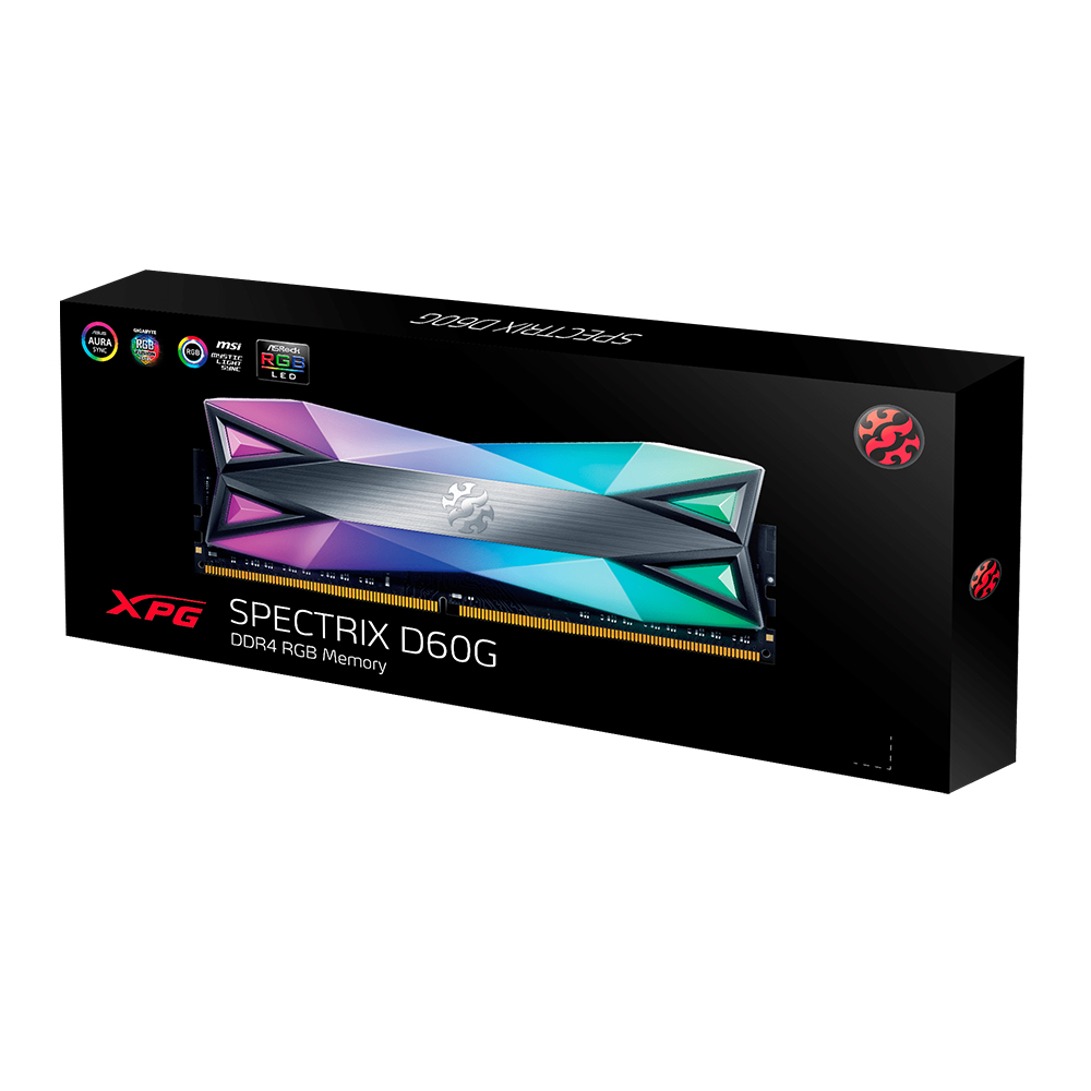 ADATA XPG SPECTRIX D60G - DDR4 - Modul - 8 GB - DIMM 288-PIN - 3200 MHz / PC4-25600 - CL16 - 1.35 V - ungepuffert - non-ECC - wolframgrau (AX4U32008G16A-ST60)