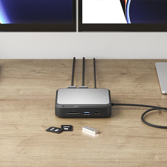 ALOGIC DUCD2 replicatore di porte e docking station per laptop Cablato USB 3.2 Gen 2 (3.1 Gen 2) Type-C Grigio, Nero