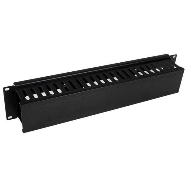 StarTech.com 2 HE 19 Rangierpanel / Kabelordner Kabelmanagement mit Abdeckung - Server Finger Kabelkanal - Kabelfhrungsplatte fr Schaltschrank - Schwarz - 2U - 48.3 cm (19)