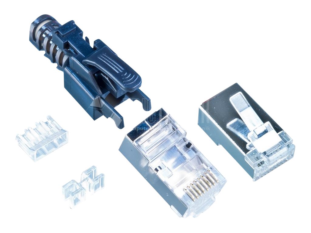 Wirewin MOD SL KAT6A STP 10 SW connecteur de fils RJ-45 Noir, Transparent