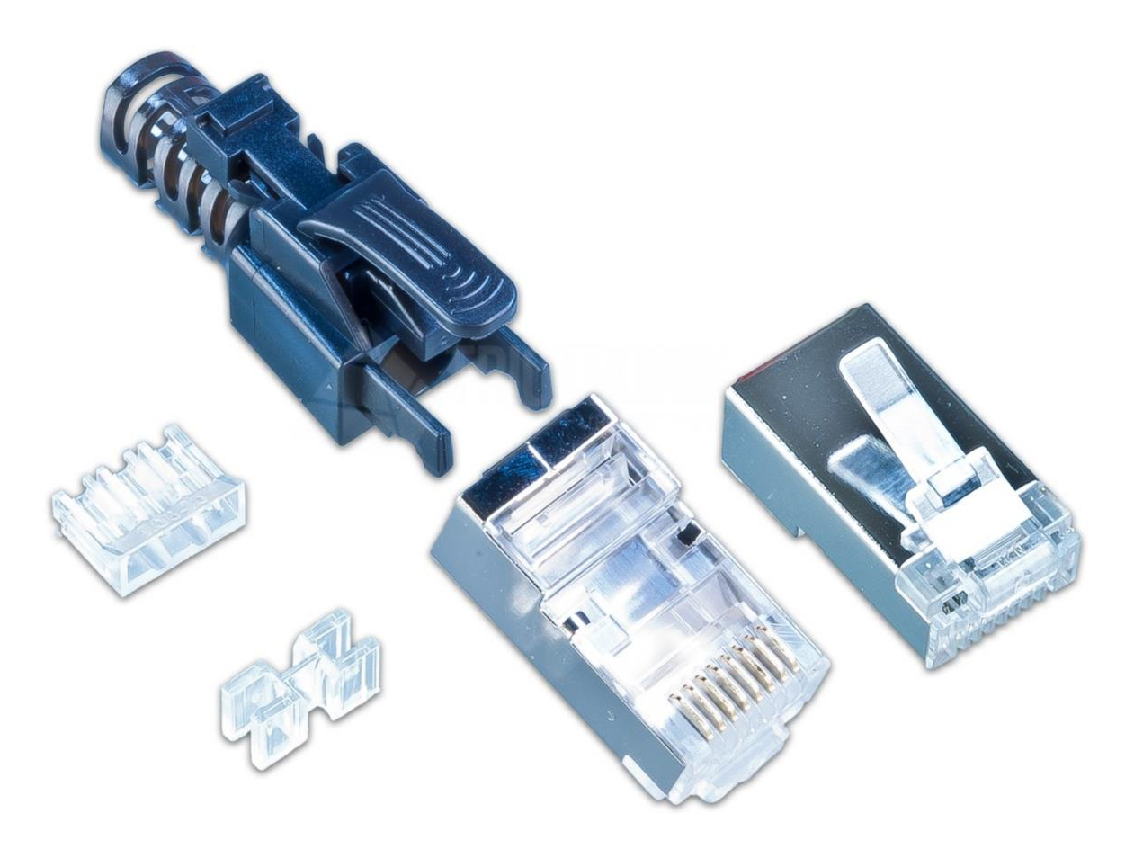 Wirewin MOD SL KAT6A STP 10 SW connecteur de fils RJ-45 Noir, Transparent