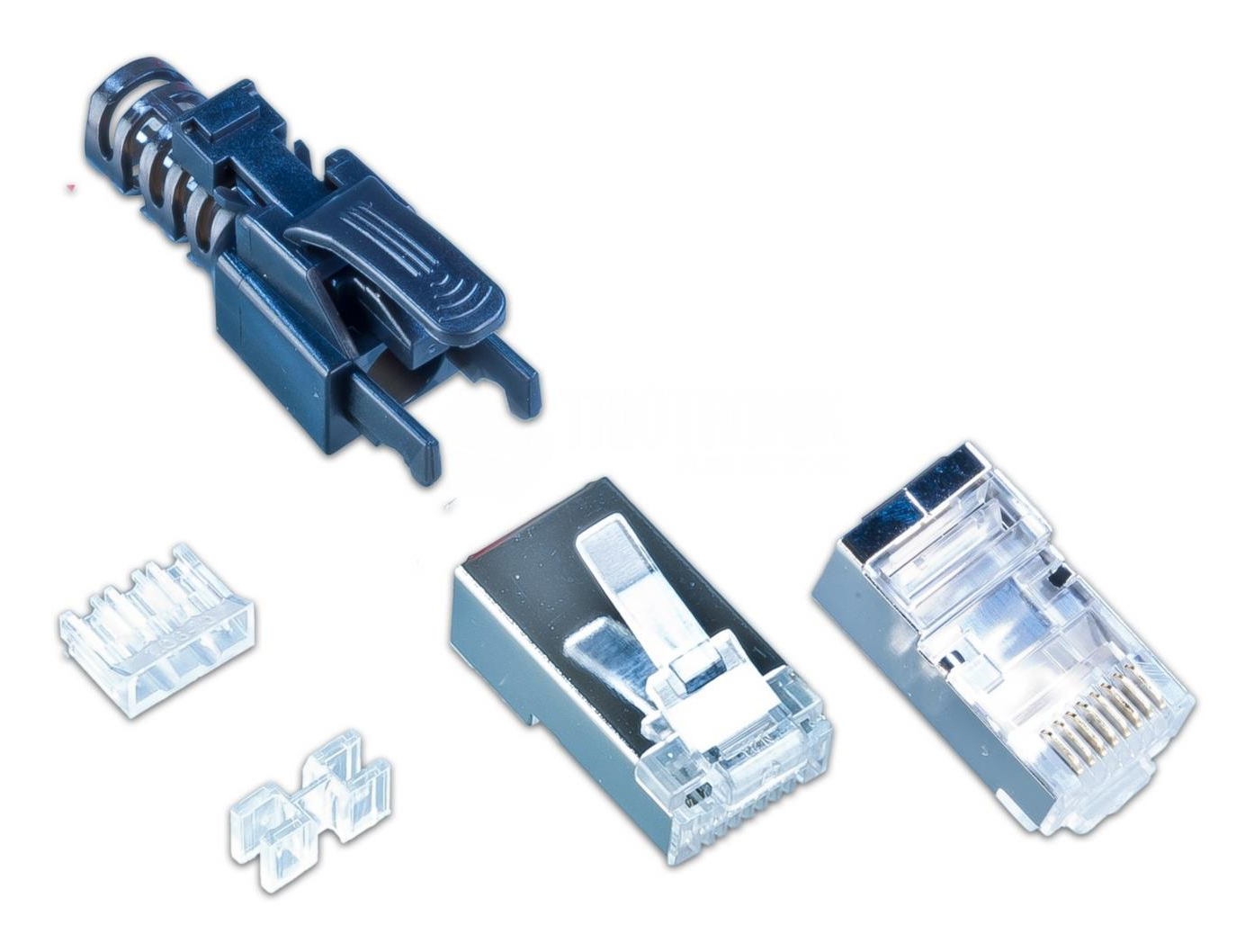 Wirewin MOD SL KAT6A STP 10 SW connecteur de fils RJ-45 Noir, Transparent