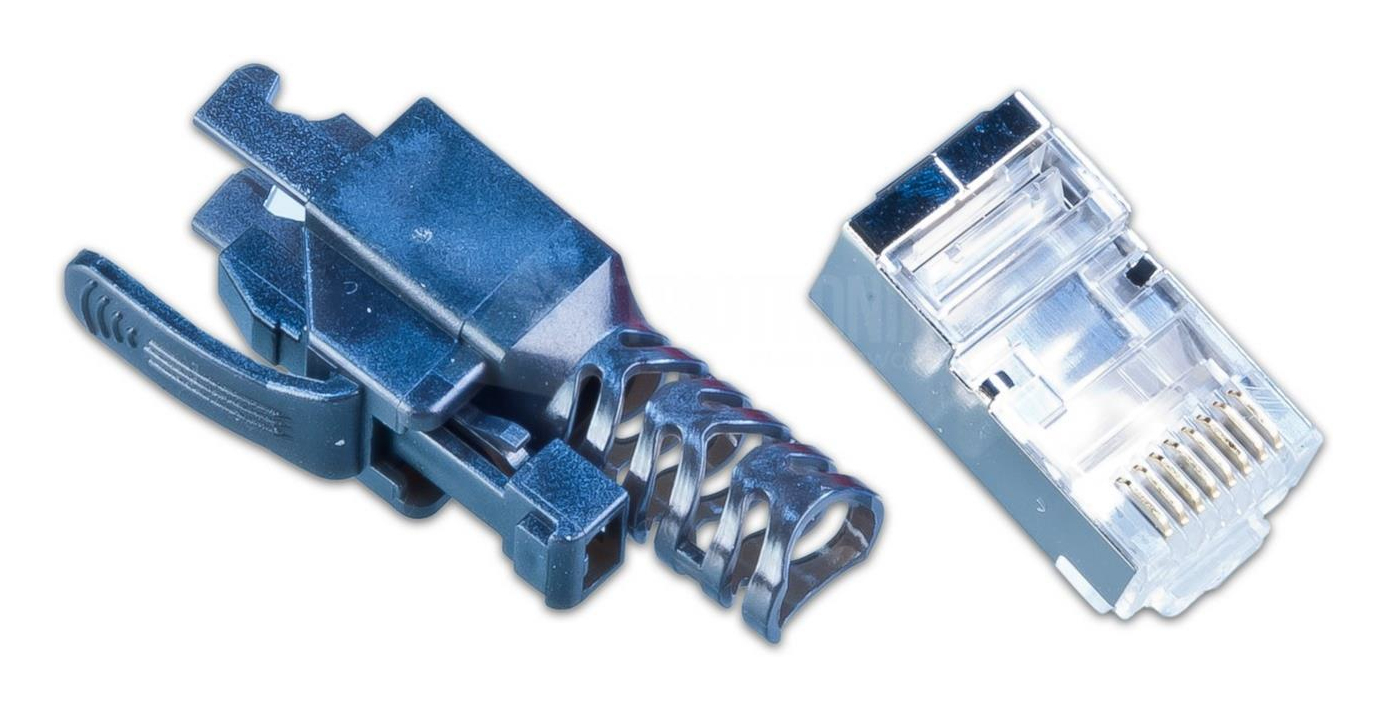 Wirewin MOD SL KAT6A STP 10 SW connecteur de fils RJ-45 Noir, Transparent