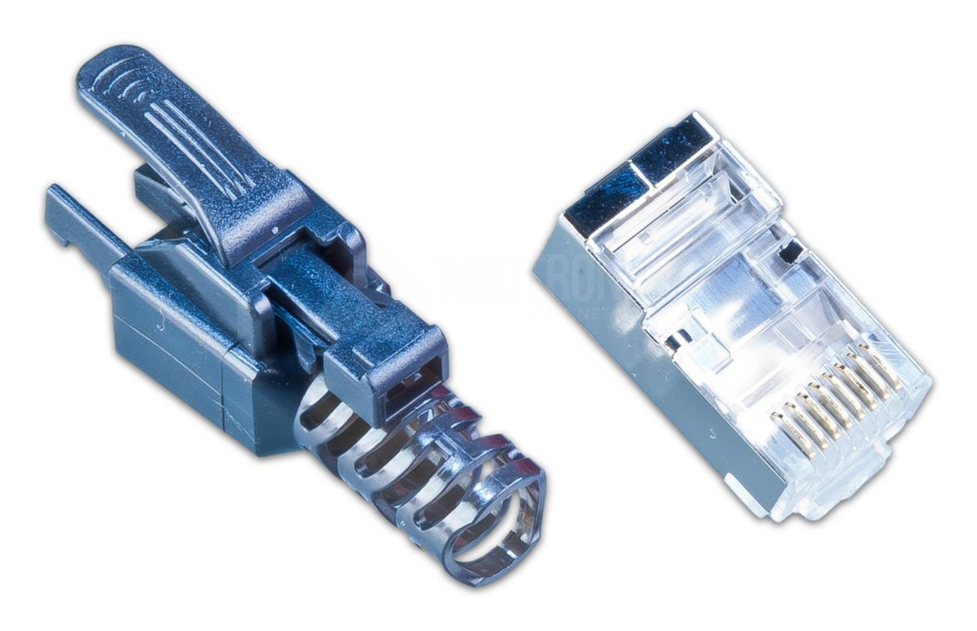 Wirewin MOD SL KAT6A STP 10 SW connecteur de fils RJ-45 Noir, Transparent