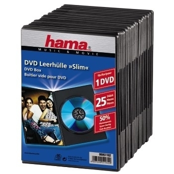 Hama DVD Slim Box 25, Black 1 dischi Nero