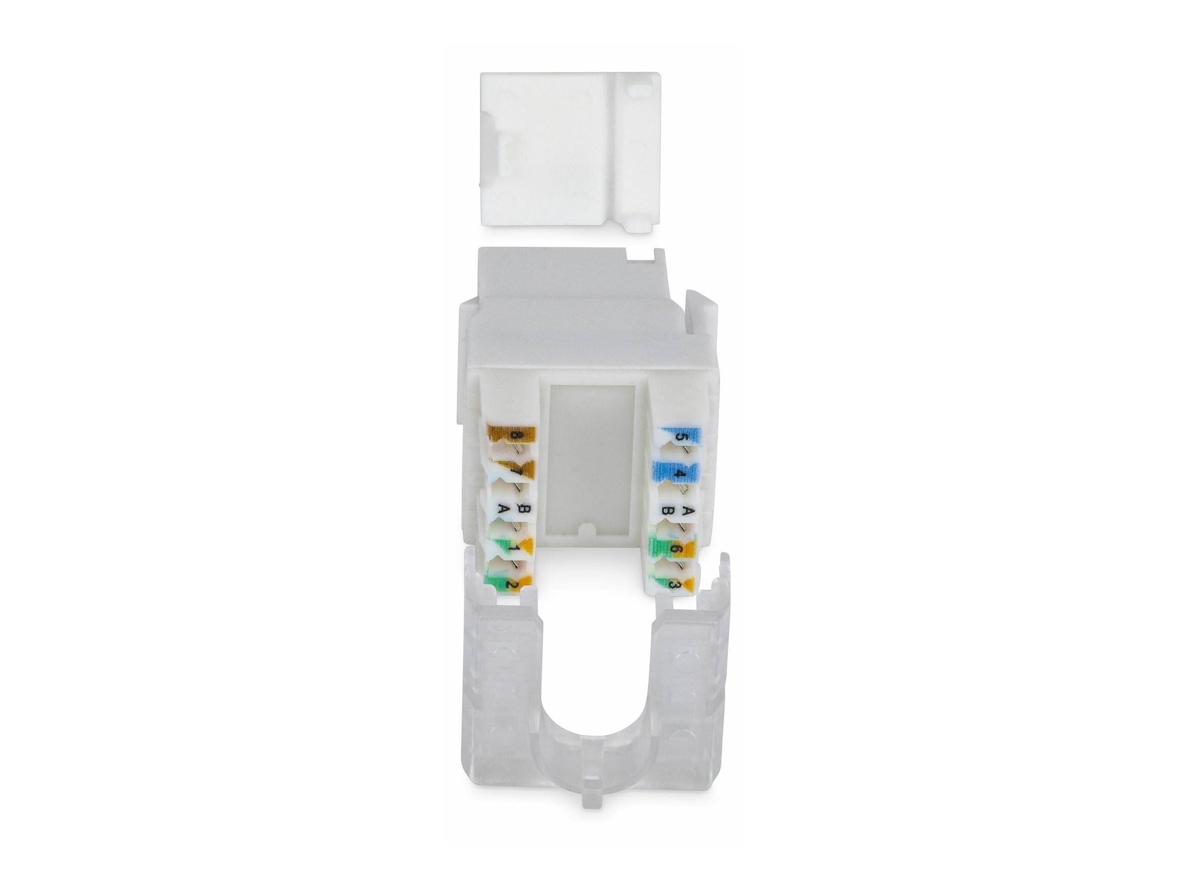 StarTech.com Cat6 Keystone Jack, 24-Pack RJ45 Ethernet Keystone Jacks, UTP Cat6 Wall Jack, 180-Degree 110 Punch Down, White