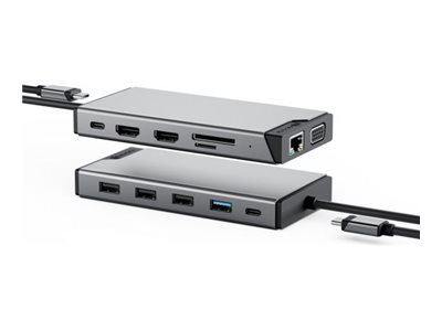 Alogic DV3 - Mini-Dock - USB-C - 2 x HDMI, VGA