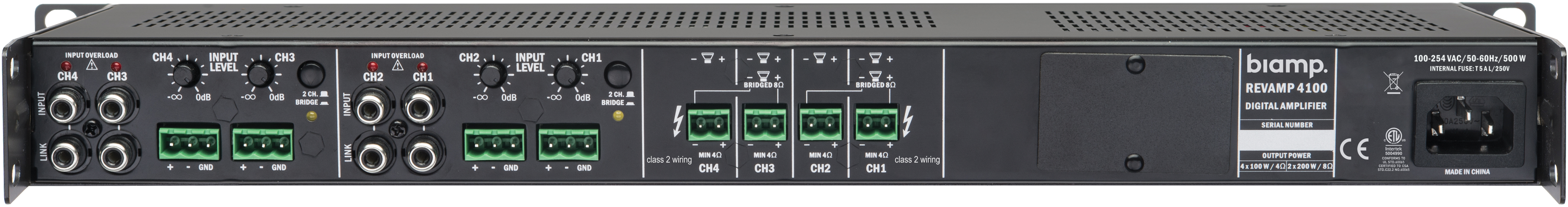 Biamp Commercial Audio REVAMP4100 Rendimiento/fase Negro