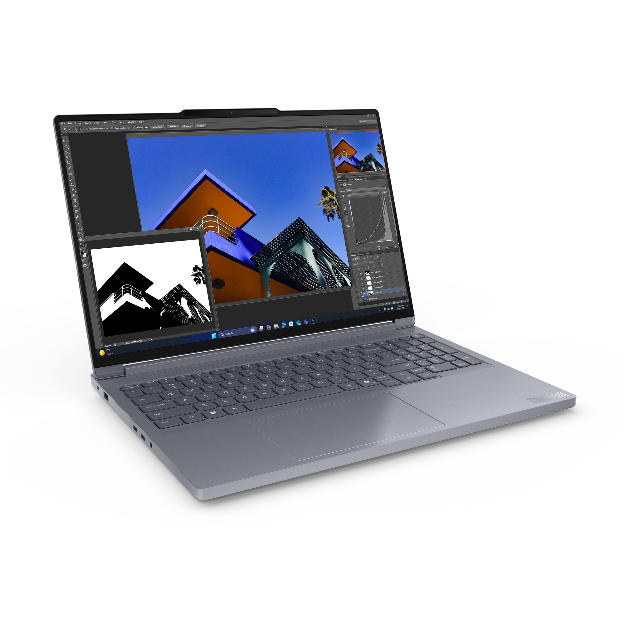 Lenovo ThinkBook 16p G6 ADR AMD Ryzen 9 8940HX Port�til 40,6 cm (16) WQXGA 32 GB DDR5-SDRAM 1 TB SSD NVIDIA GeForce RTX 5060 Wi-Fi 7 (802.11be) Windows 11 Pro Alem�n Gris