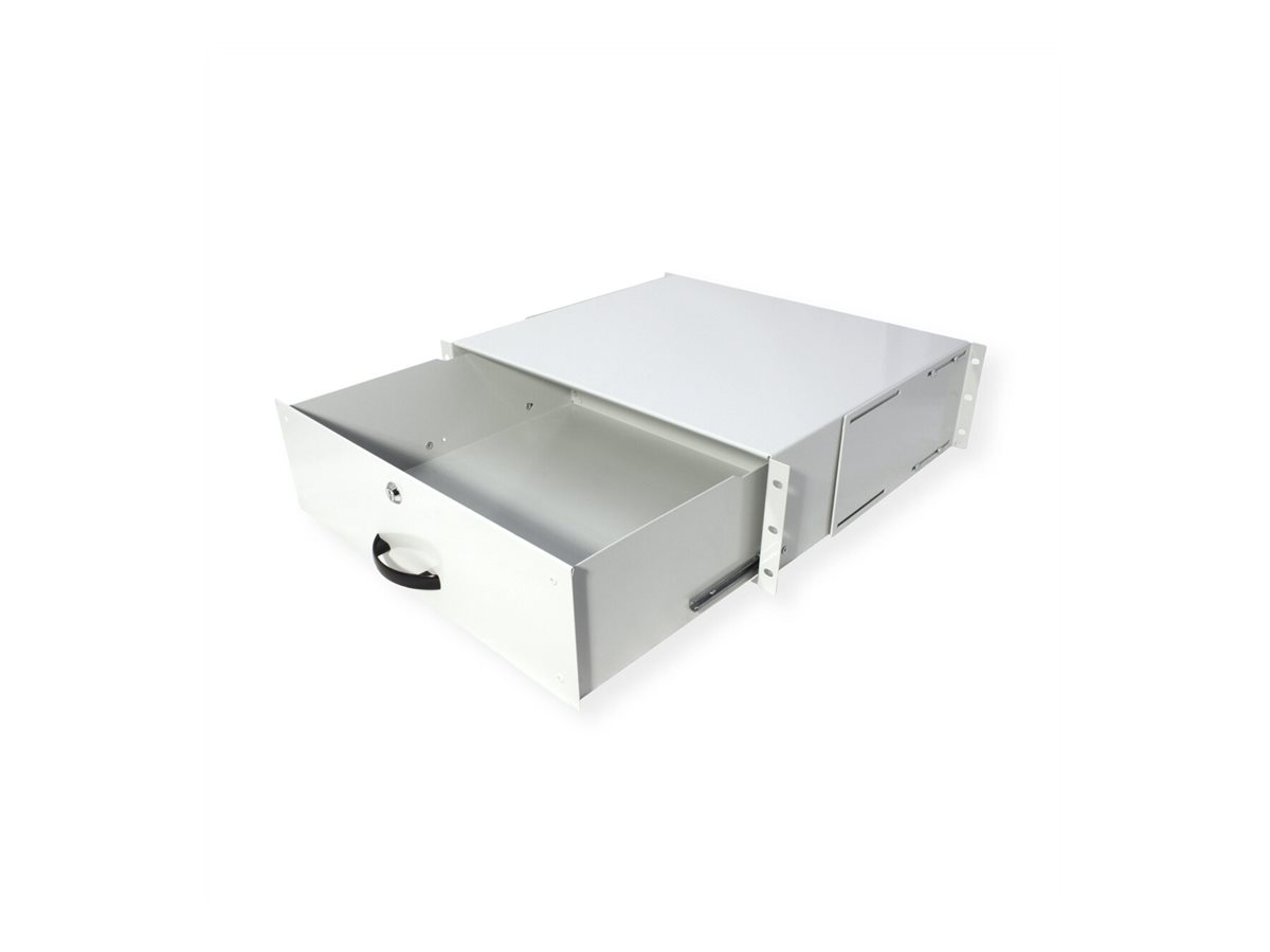 ROLINE Tastatur-Tablett - abschlie�bar, Tiefe 400 mm - RAL 7035, Hellgrau - 3U - 48.3 cm (19)