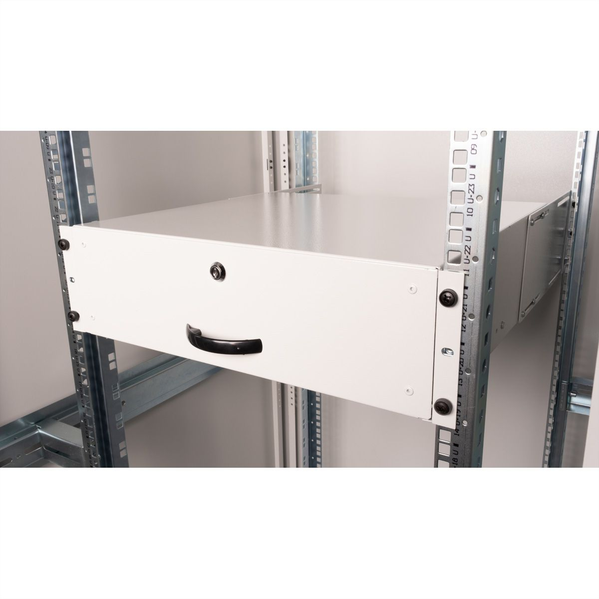 ROLINE Tastatur-Tablett - abschlie�bar, Tiefe 400 mm - RAL 7035, Hellgrau - 3U - 48.3 cm (19)