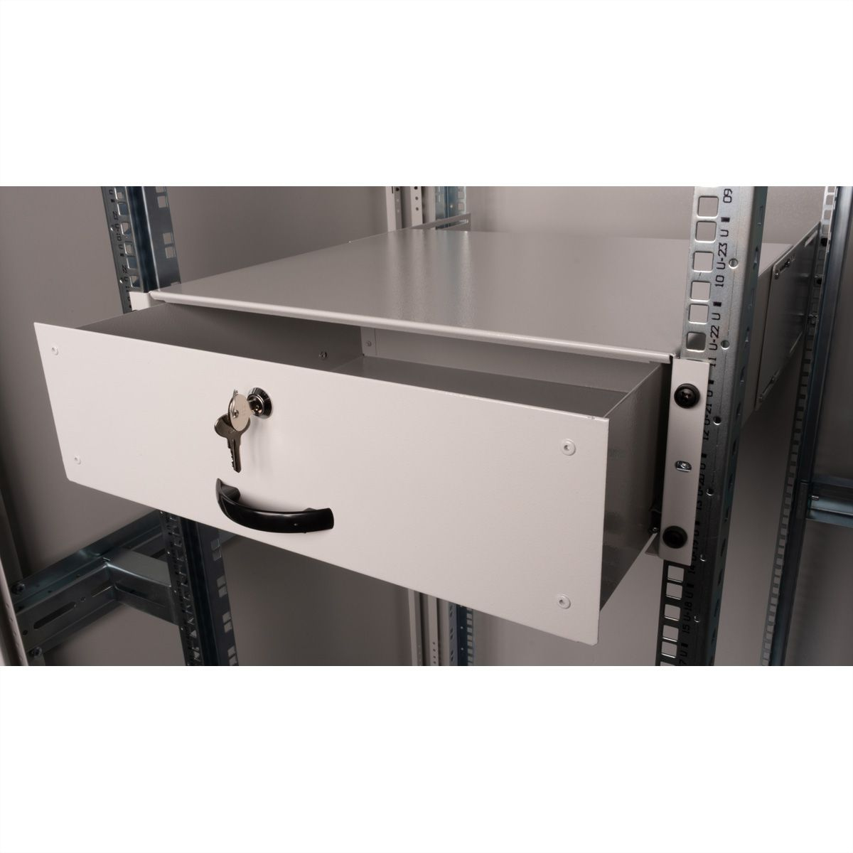 ROLINE Tastatur-Tablett - abschlie�bar, Tiefe 400 mm - RAL 7035, Hellgrau - 3U - 48.3 cm (19)