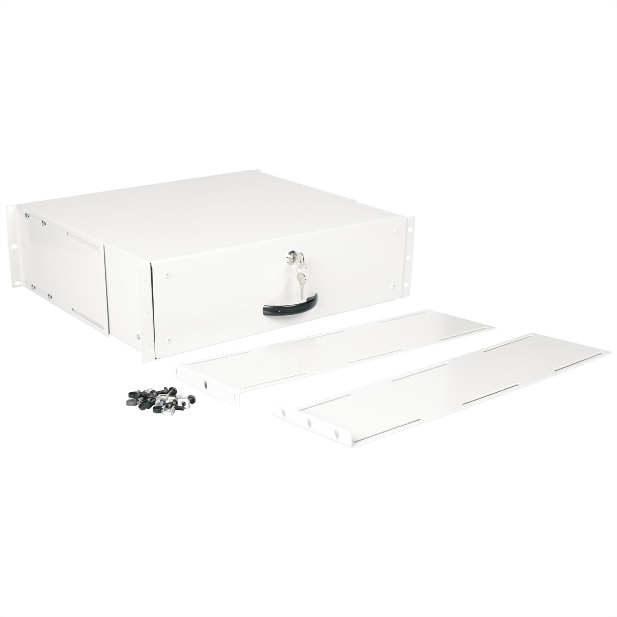ROLINE Tastatur-Tablett - abschlie�bar, Tiefe 400 mm - RAL 7035, Hellgrau - 3U - 48.3 cm (19)