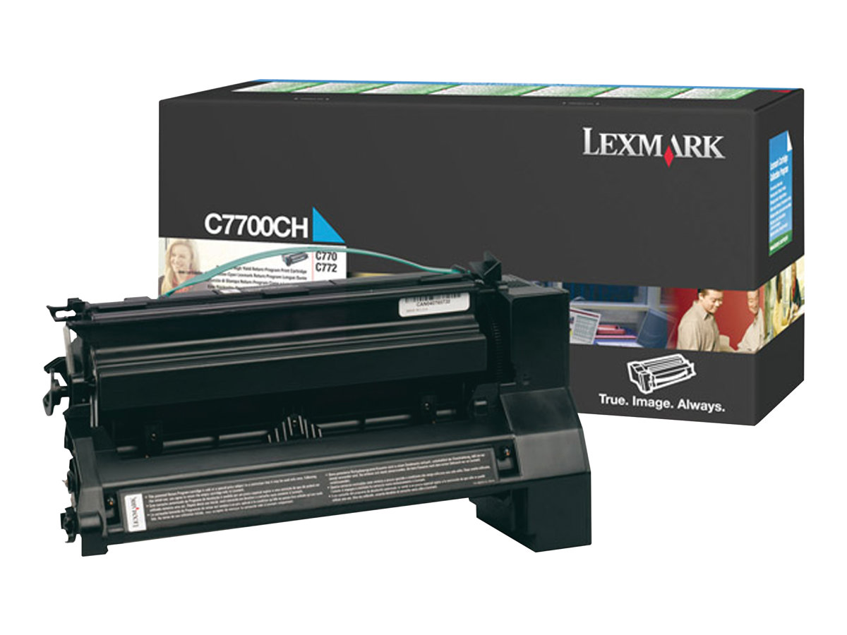 Lexmark Cyan High Yield Return Program Print Cartridge for C770/772 Cartouche de toner Original