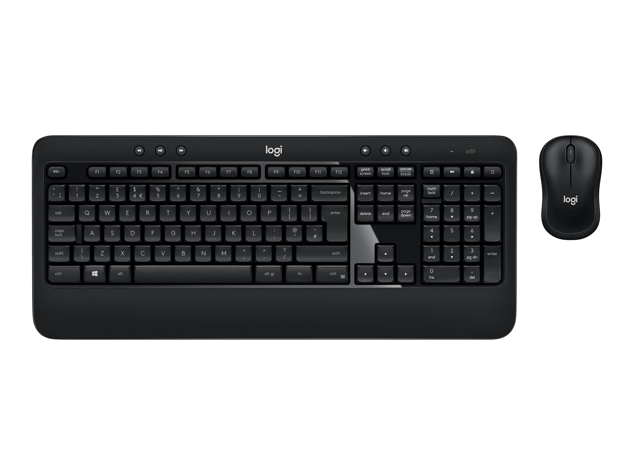 Logitech ADVANCED Combo Wireless Keyboard and Mouse teclado Ratn incluido USB QWERTY Ingls Negro