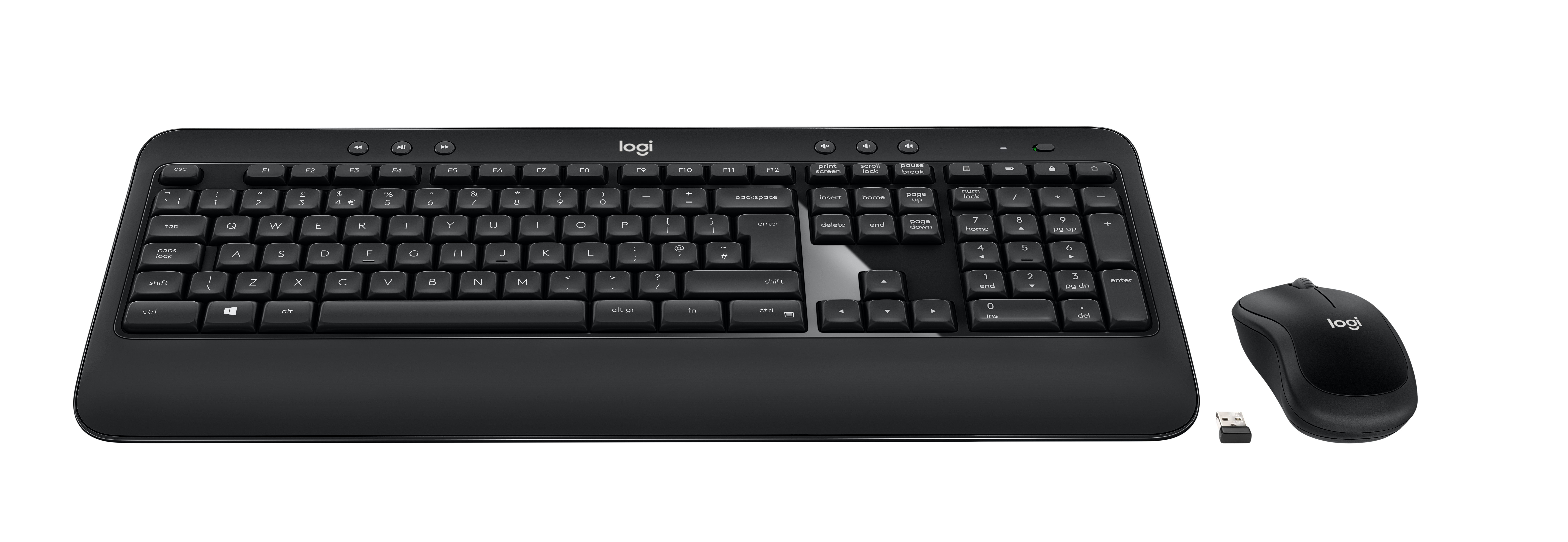 Logitech ADVANCED Combo Wireless Keyboard and Mouse teclado Ratn incluido USB QWERTY Ingls Negro