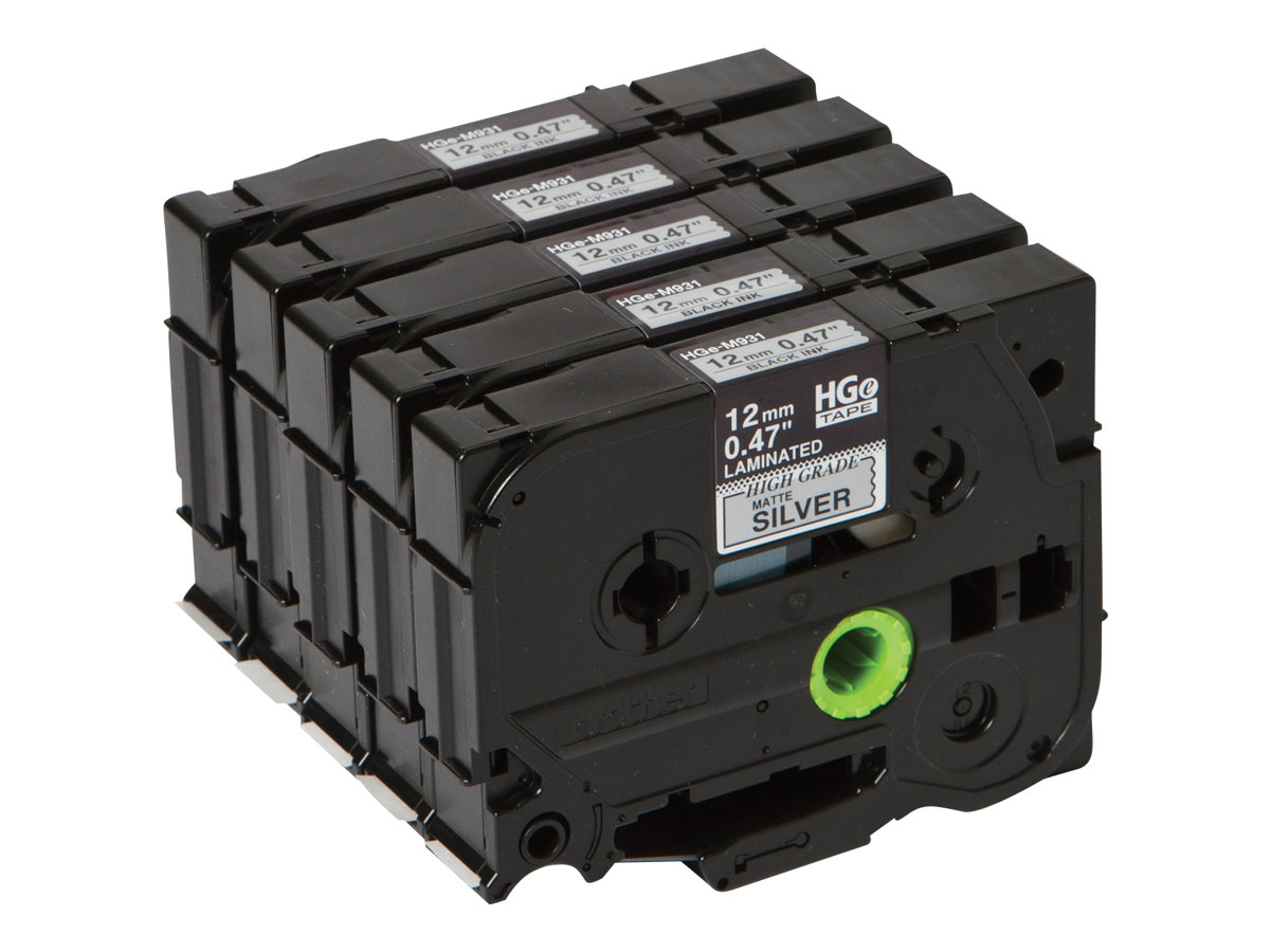 Brother HGE-M931V5 - Schwarz auf Silber - Rolle (1,2 cm x 8 m)
