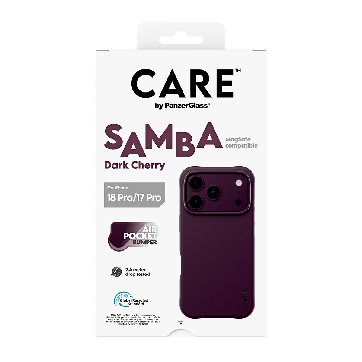 PanzerGlass CARE by � Samba Case Dark Cherry w. MagSafe iPhone 2026 Pro | 17 Pro coque de protection pour t�l�phones portables Housse Violet