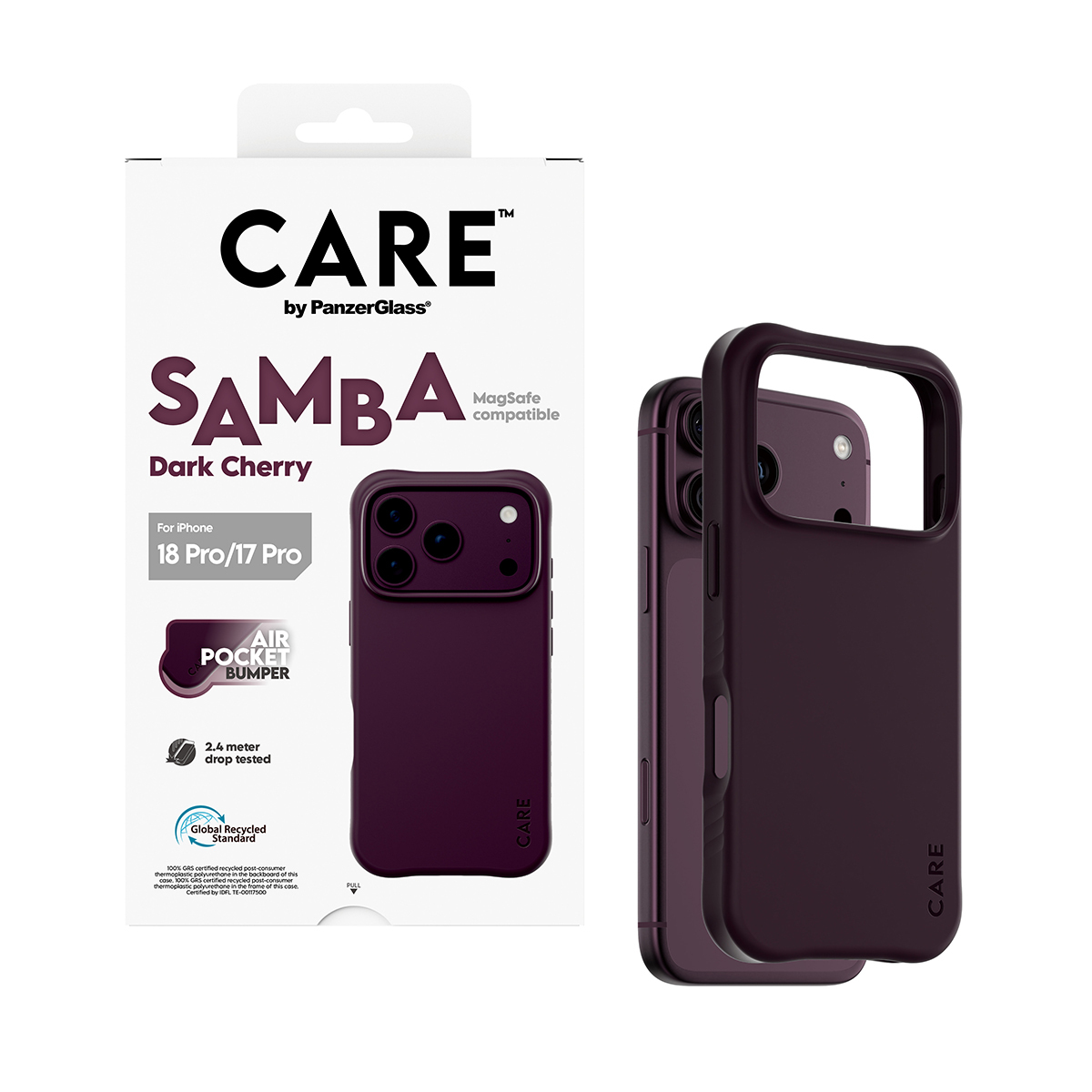 PanzerGlass CARE by � Samba Case Dark Cherry w. MagSafe iPhone 2026 Pro | 17 Pro coque de protection pour t�l�phones portables Housse Violet
