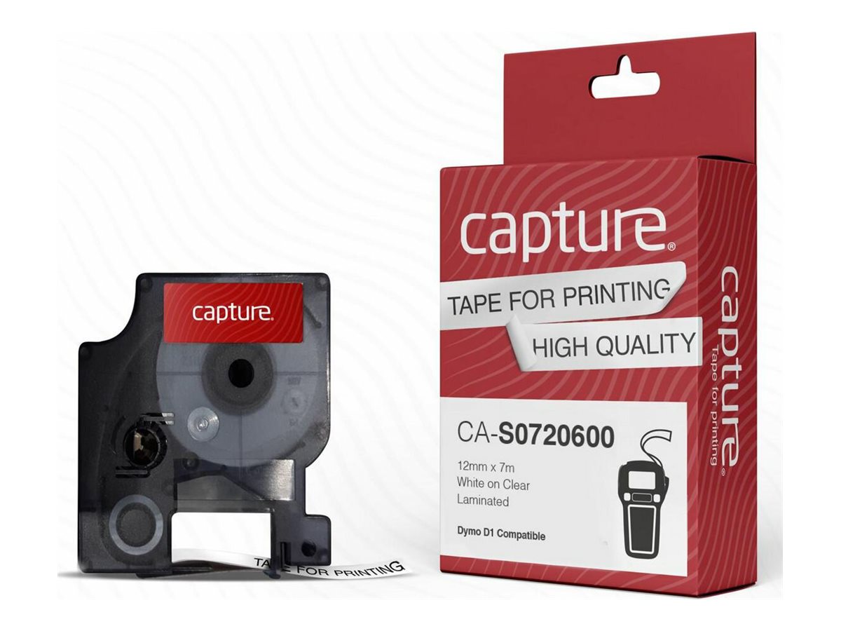 Capture CA-S0720600 nastro per etichettatrice Bianco su trasparente