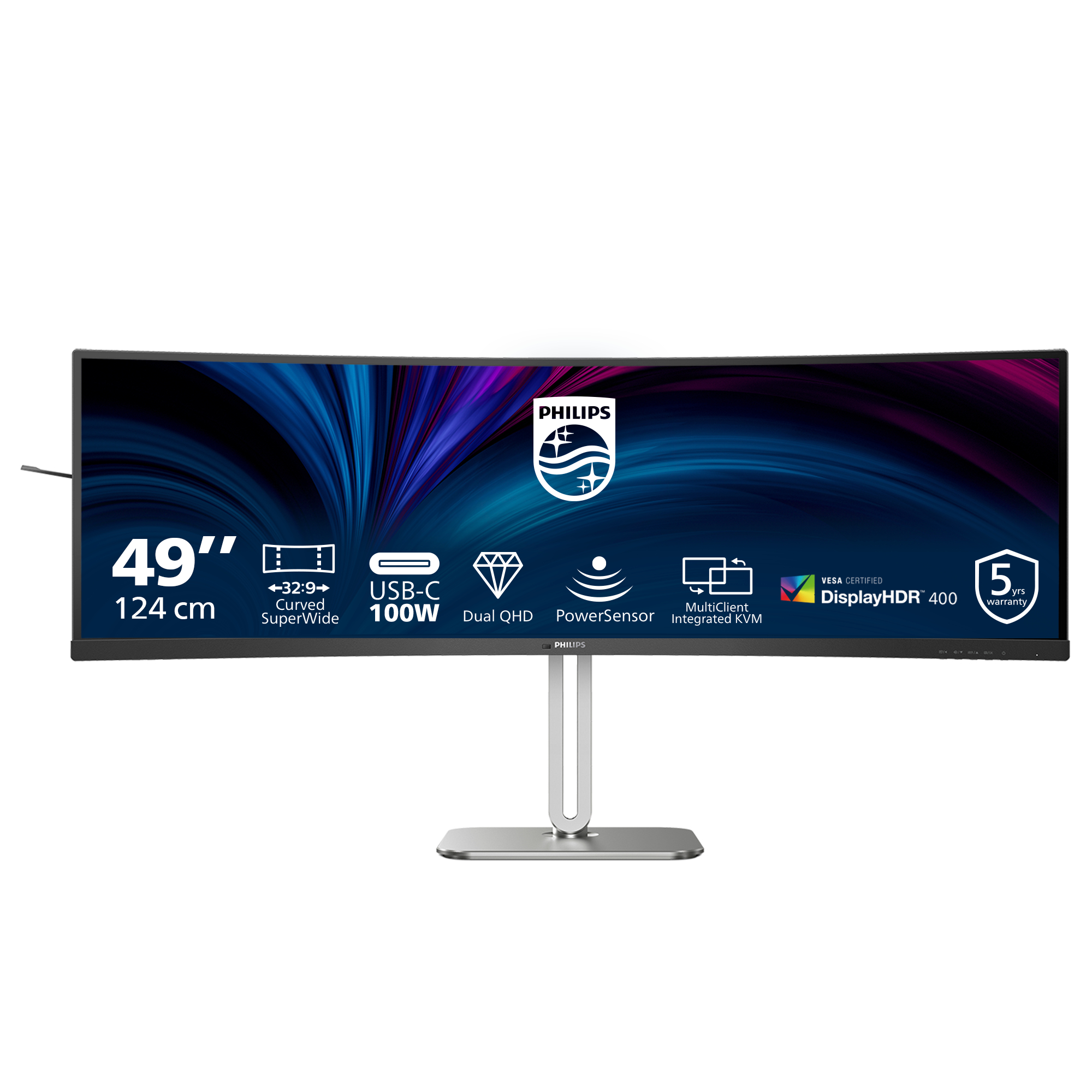 Philips 5000 series 49B2U5900C/00 computer monitor 124 cm (48.8) 5120 x 1440 pixels Dual QHD LCD Black