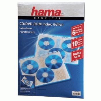 Hama CD-ROM Index Sleeves 60 dischi Trasparente