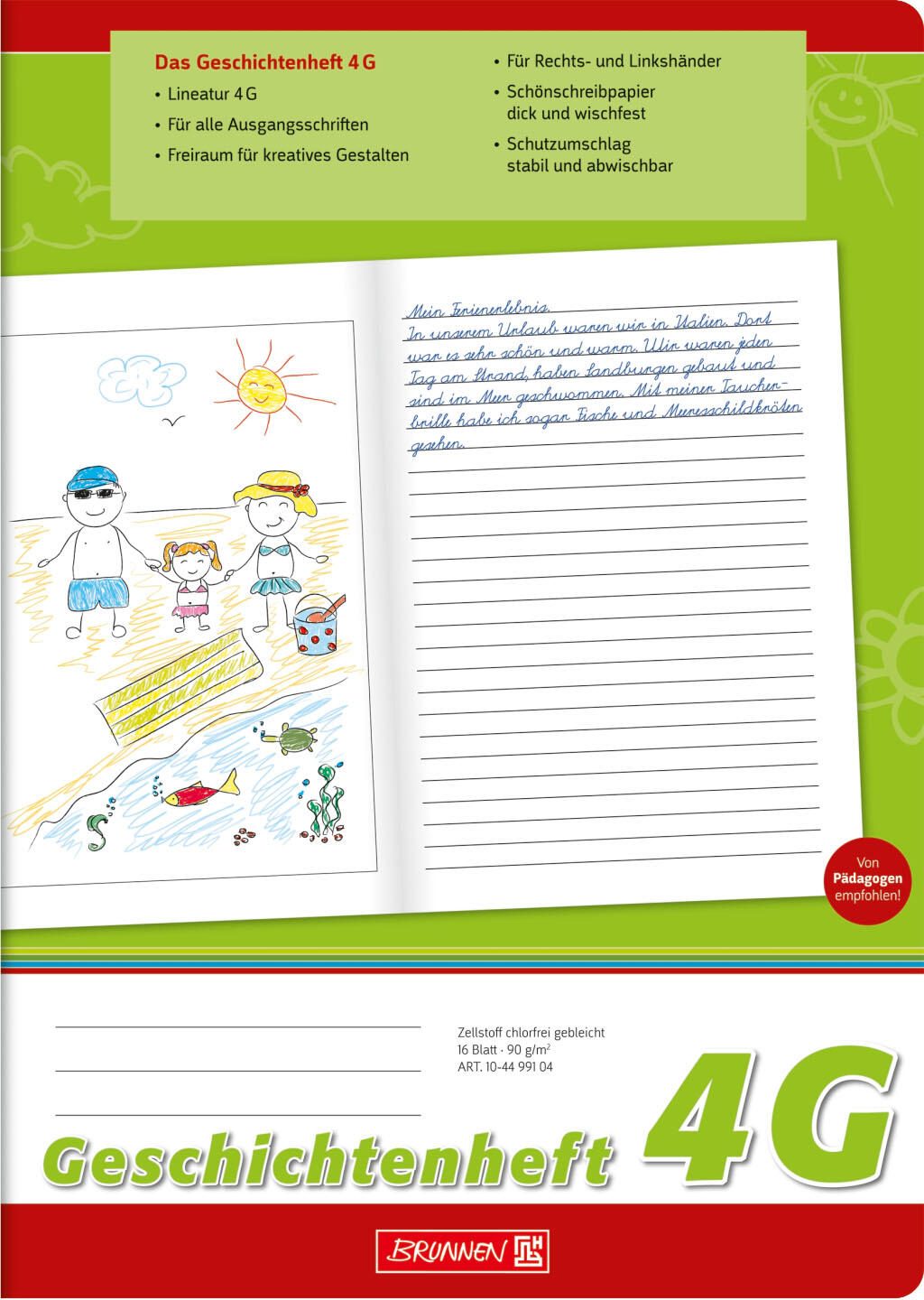 Brunnen Geschichtenheft A4/Lin.4G 16Blatt - B�rokleinmaterial - A4