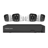 Foscam FNA108E-B4-2T black LAN IP-UEberwachungskamera-Set 8-Kanal mit 4 Kameras 3840 x 2160