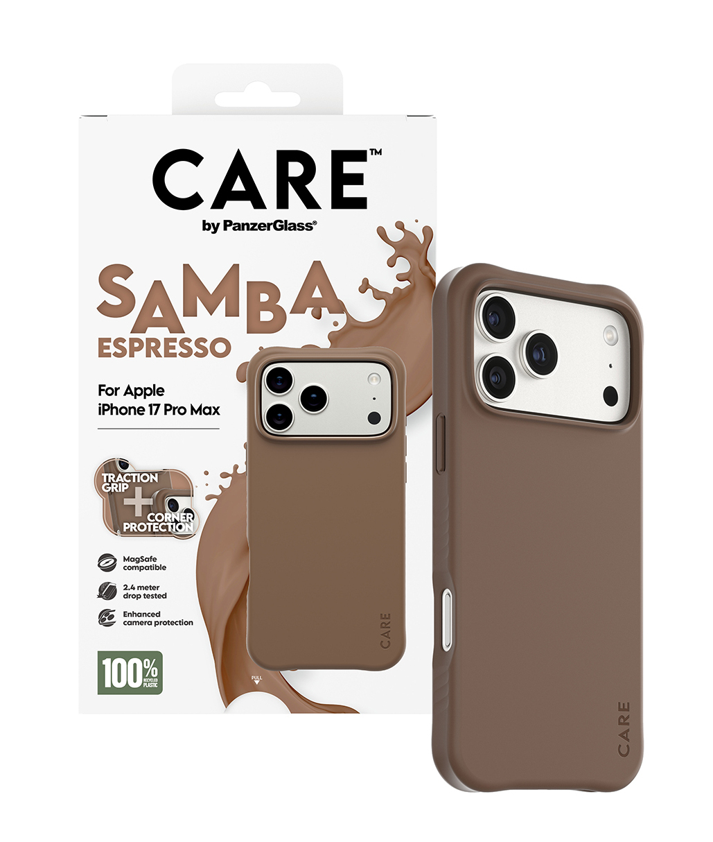 PanzerGlass CARE by � Fashionable Case Samba Espresso w. MagSafe iPhone 17 Pro Max coque de protection pour t�l�phones portables Housse Marron