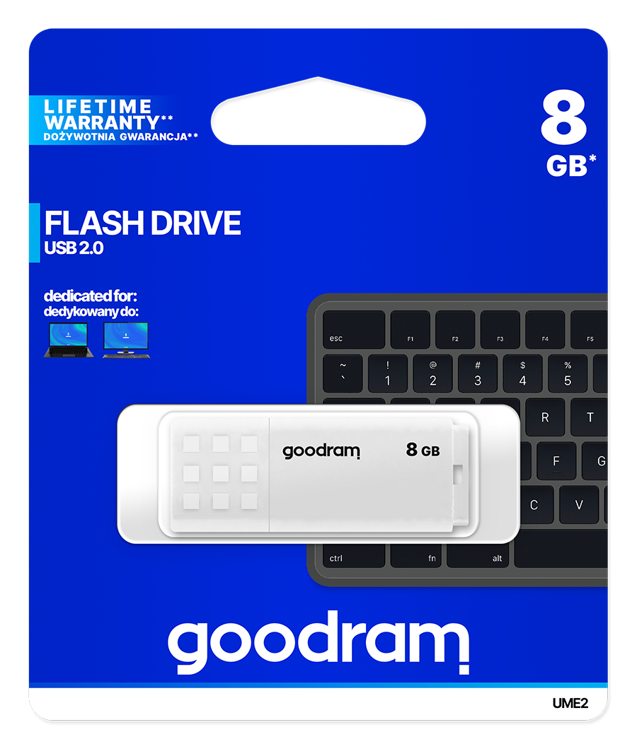 Goodram UME2 unidad flash USB 8 GB USB tipo A 2.0 Blanco