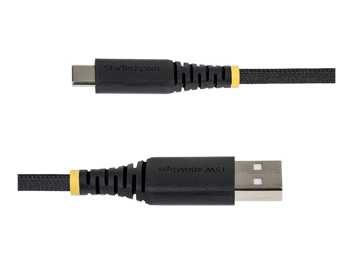 StarTech.com Cable Cargador USB-A a USB-C de 1m - 15W 3A - Cable USB a Tipo C de Carga R�pida Trenzado de Nailon - Recubrimiento de TPE