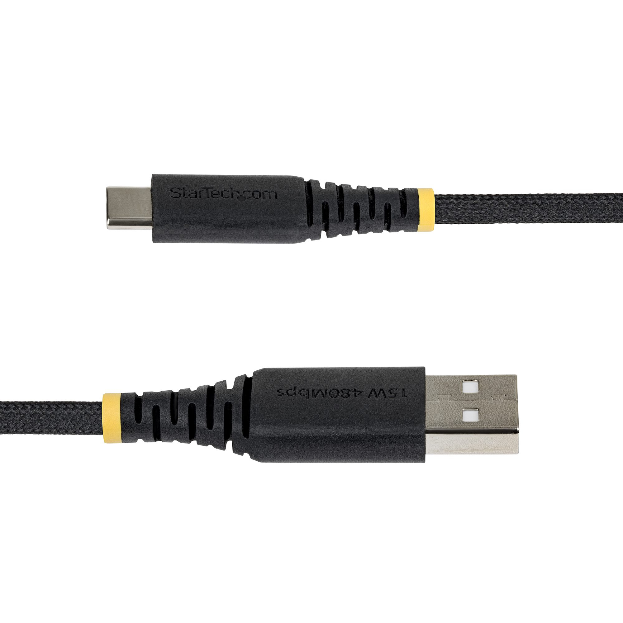 StarTech.com Cable Cargador USB-A a USB-C de 1m - 15W 3A - Cable USB a Tipo C de Carga R�pida Trenzado de Nailon - Recubrimiento de TPE
