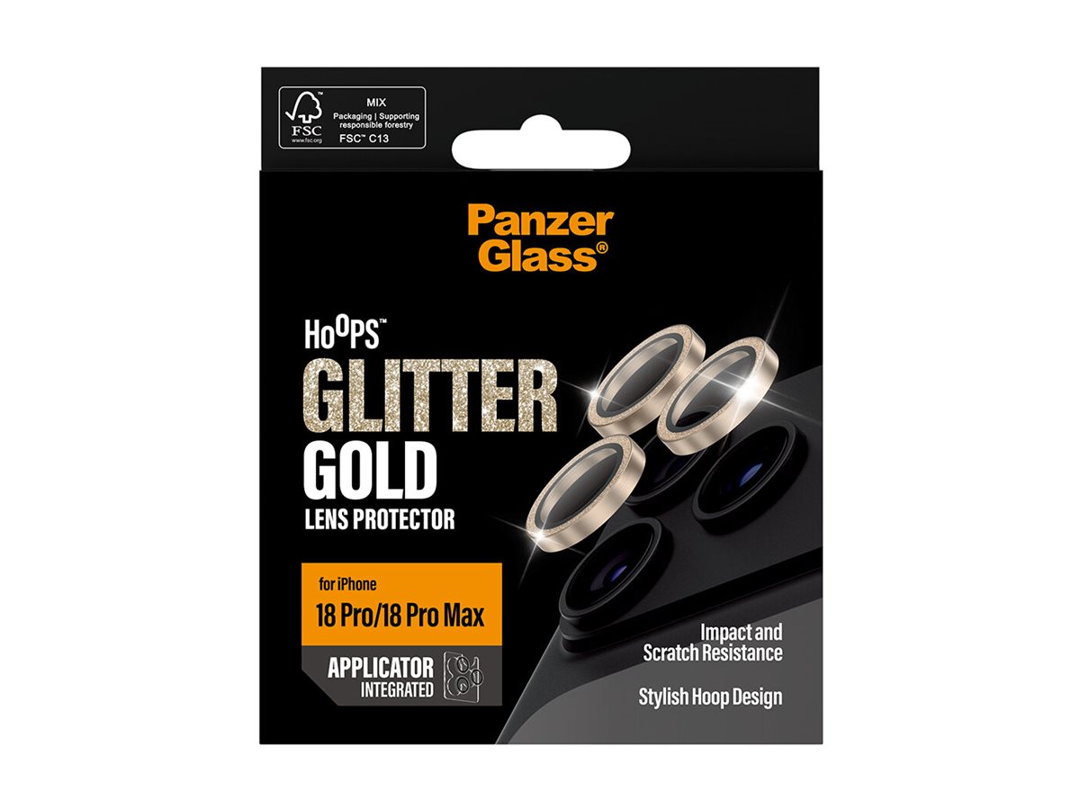 PanzerGlass � Hoops� Camera Lens Protector Glitter Gold iPhone 18 Pro | 18 Pro Max Protector de pantalla 1 pieza(s)