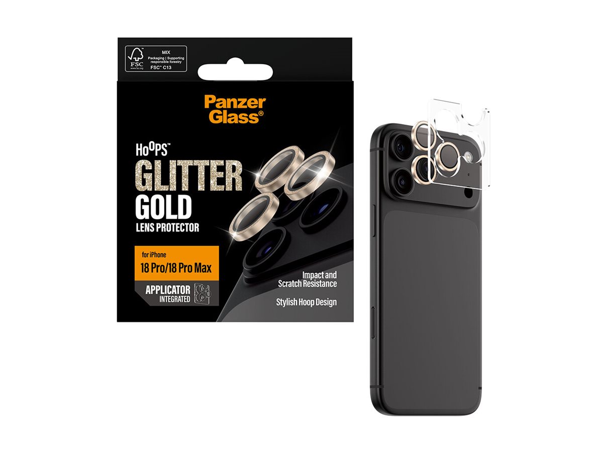 PanzerGlass � Hoops� Camera Lens Protector Glitter Gold iPhone 18 Pro | 18 Pro Max Protector de pantalla 1 pieza(s)