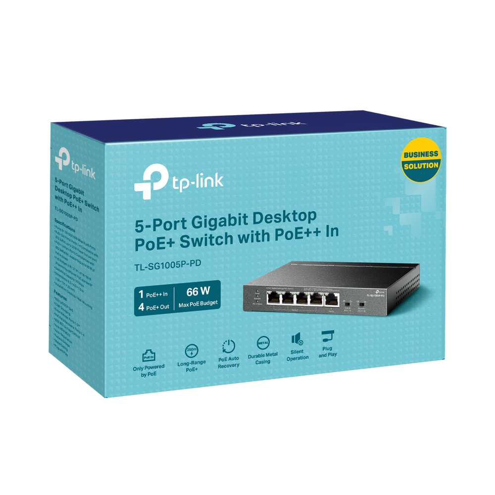 TP-LINK TL-SG1005P-PD V1 - Switch - unmanaged - 4 x 10/100/1000 (PoE+)