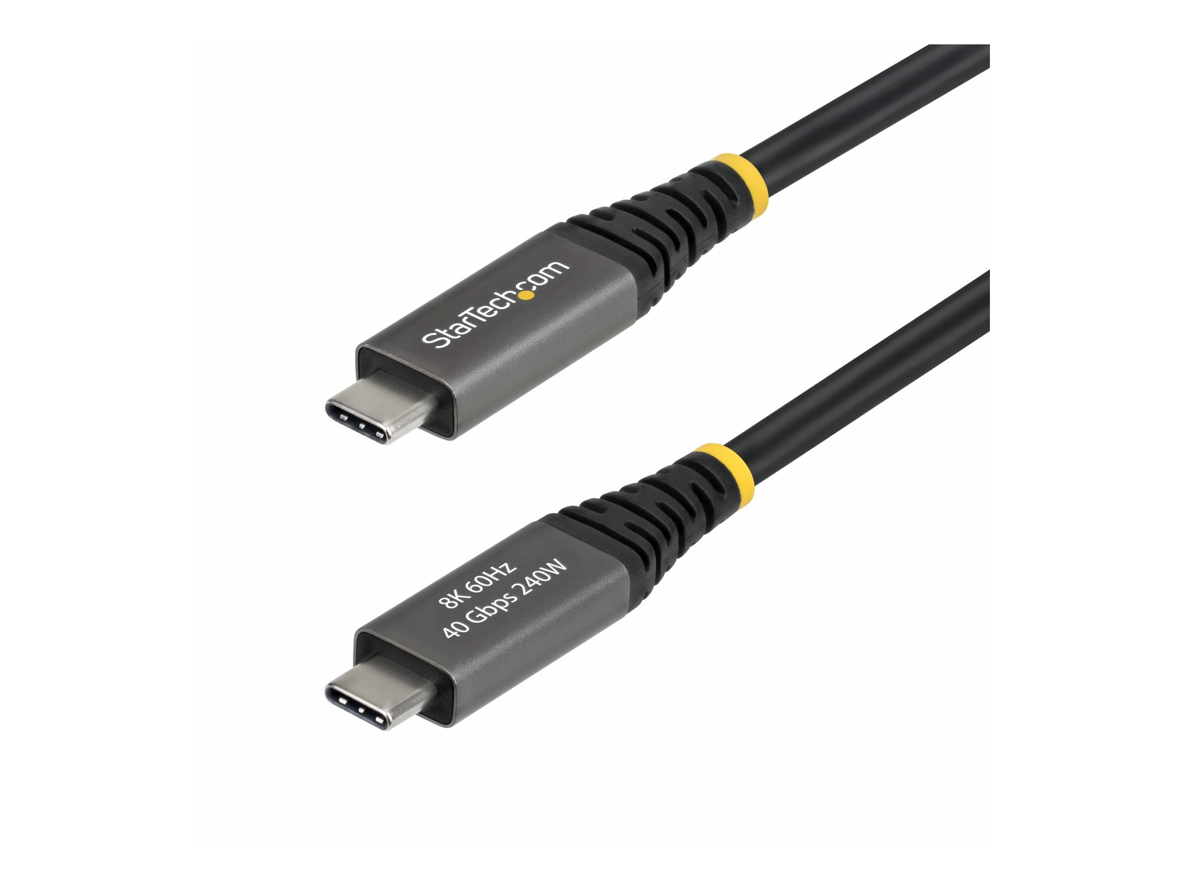 StarTech.com 2m (6ft) Active USB4 Cable, 40Gbps, 240W PD, 8K 60Hz/4K 240Hz DP2.1 DP40, TPE Jacket, Thunderbolt 4 Compatible USB-C Cable - Black USB-C Cord