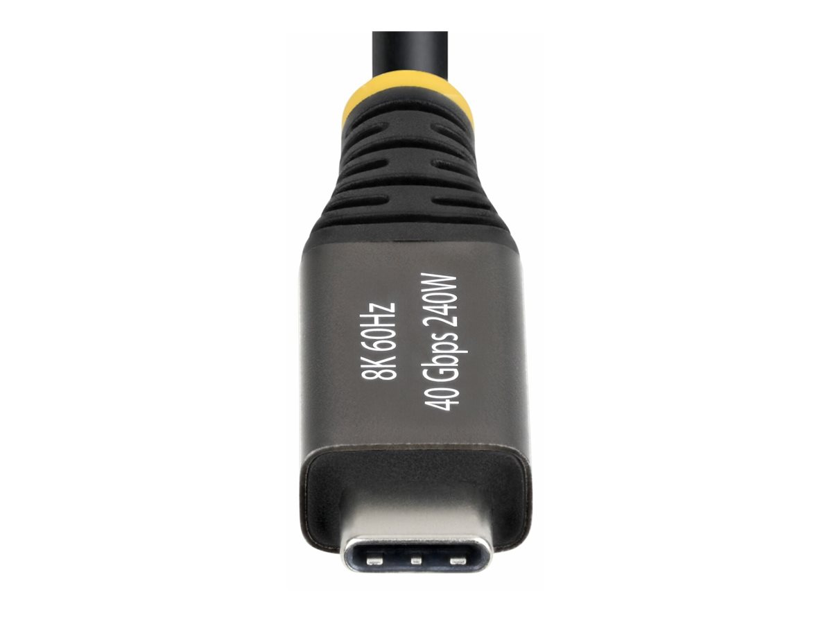 StarTech.com 2m (6ft) Active USB4 Cable, 40Gbps, 240W PD, 8K 60Hz/4K 240Hz DP2.1 DP40, TPE Jacket, Thunderbolt 4 Compatible USB-C Cable - Black USB-C Cord
