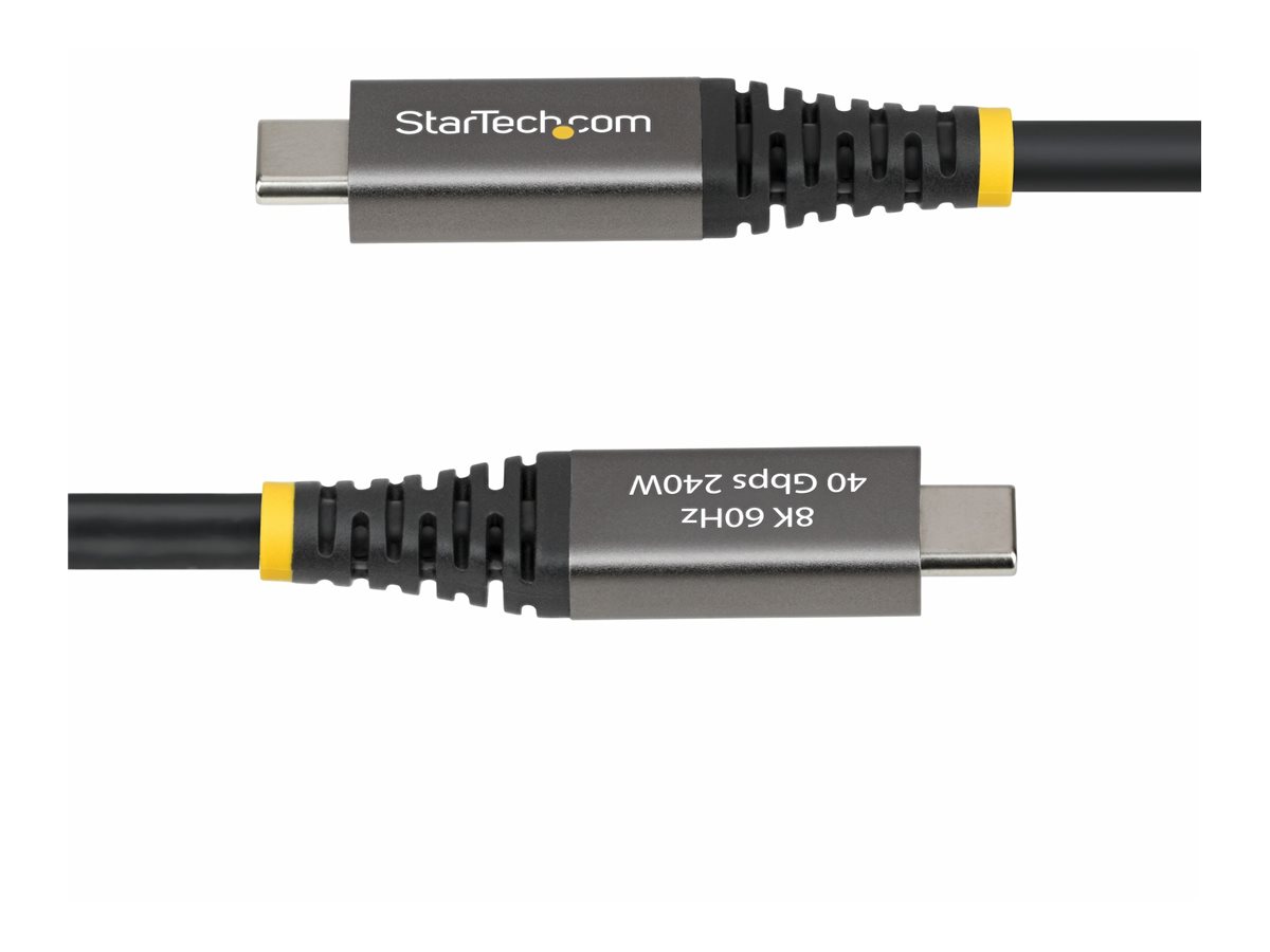 StarTech.com 2m (6ft) Active USB4 Cable, 40Gbps, 240W PD, 8K 60Hz/4K 240Hz DP2.1 DP40, TPE Jacket, Thunderbolt 4 Compatible USB-C Cable - Black USB-C Cord