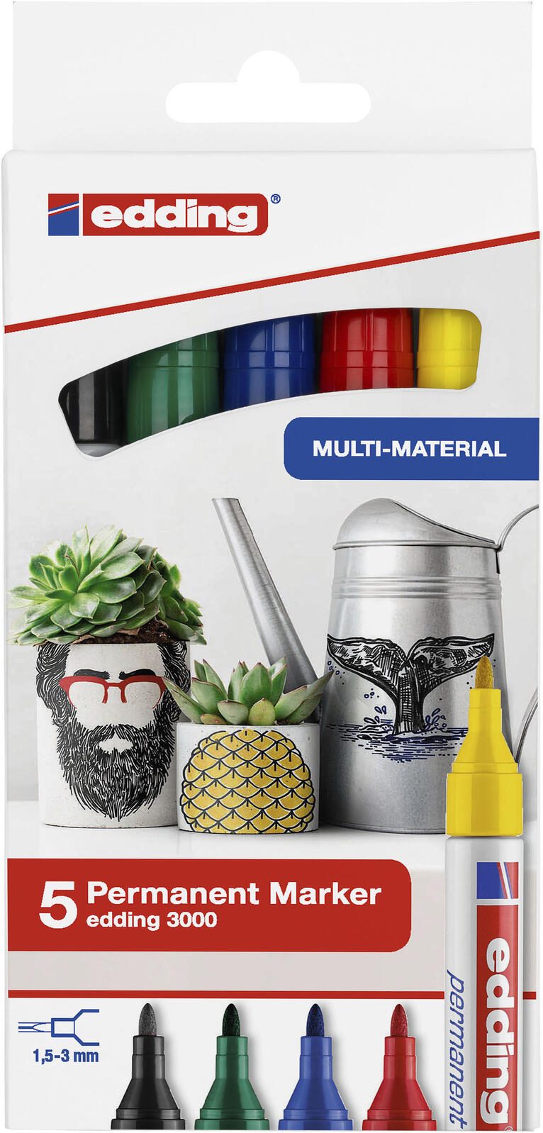 EDDING 5 3000 Basic Permanentmarker farbsortiert 1.5 - 3.0 mm