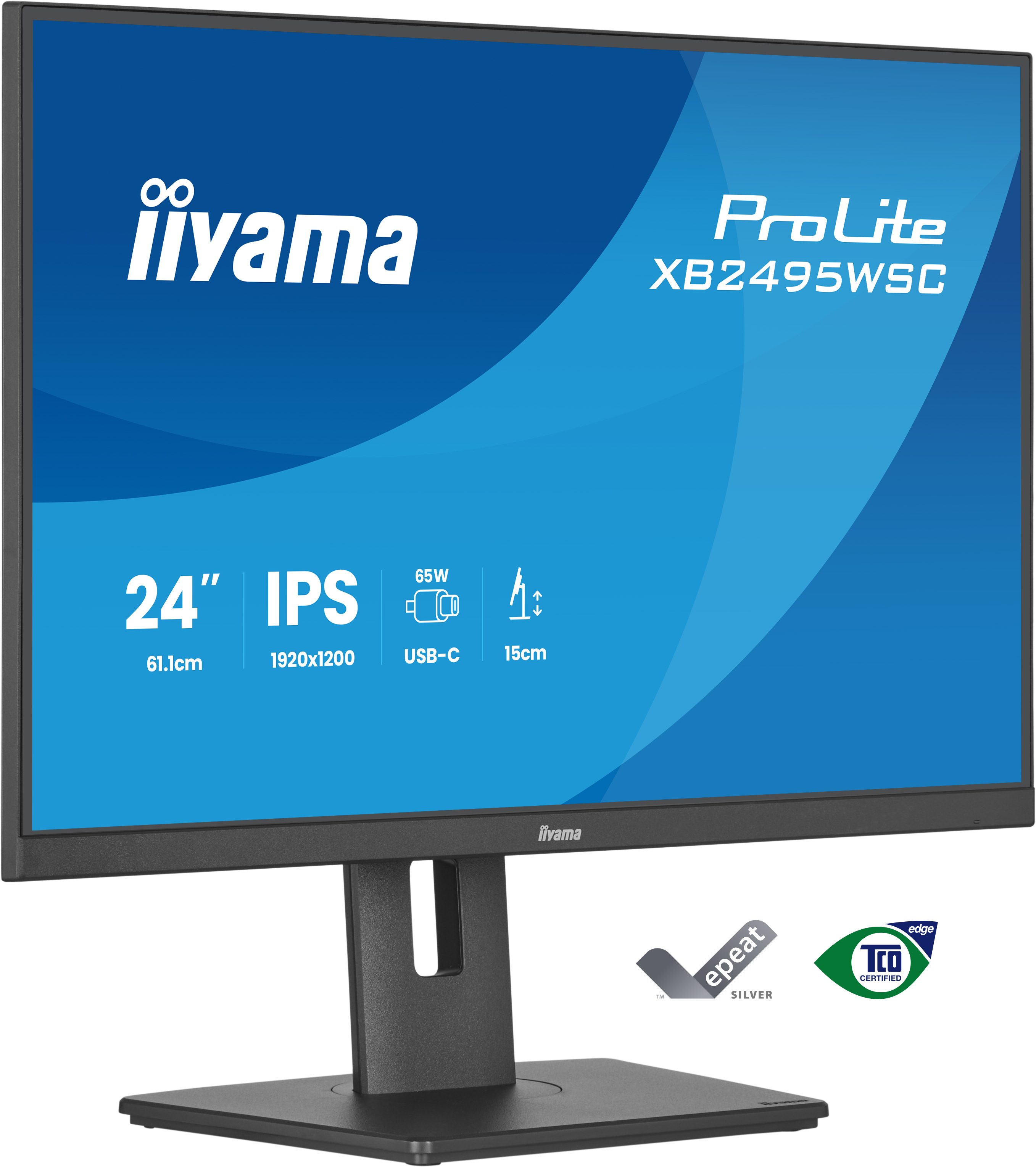 iiyama ProLite XB2495WSC-B1 computer monitor 61.2 cm (24.1) 1920 x 1200 pixels WUXGA LED Black