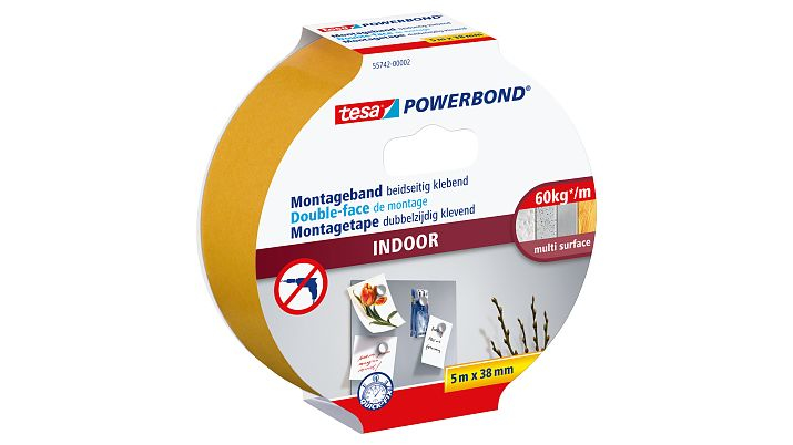 Tesa Powerbond INDOOR - 5 m - Wei� - 38 mm - 1 St�ck(e)