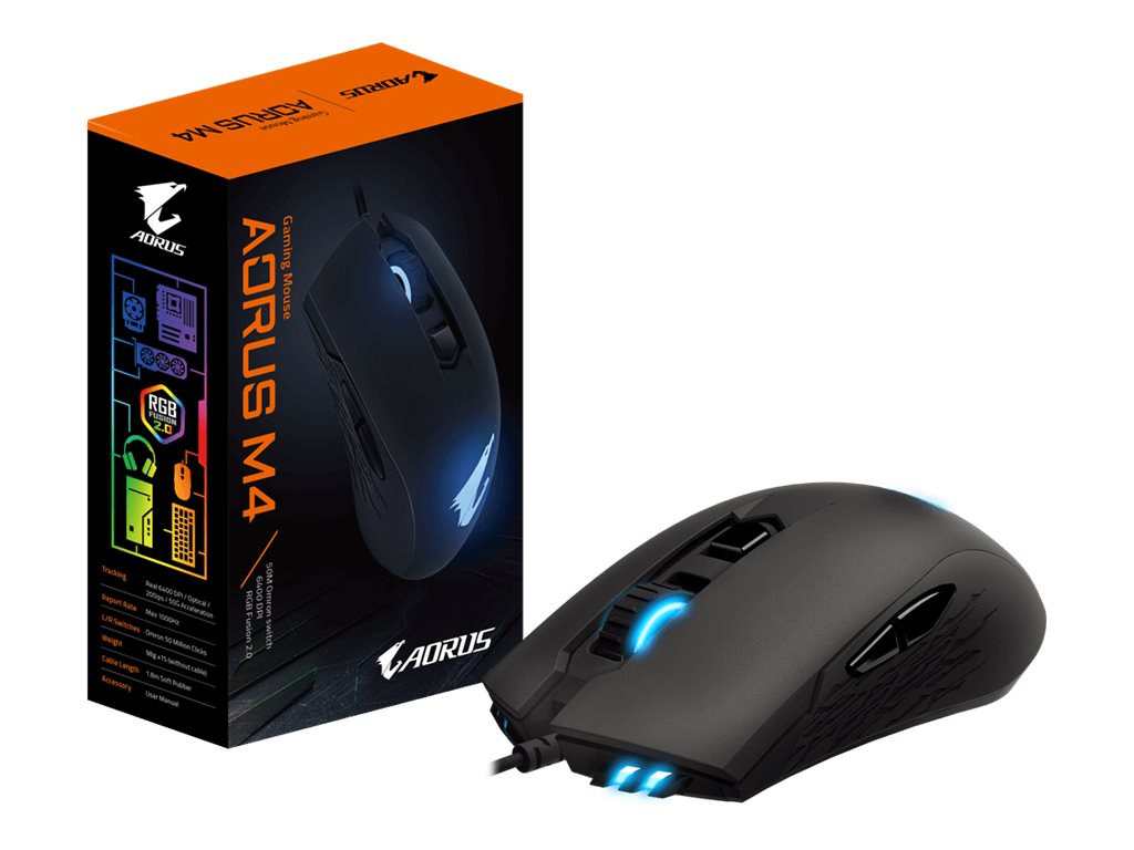 Gigabyte AORUS M4 mouse Ambidextrous USB Type-A Optical 6400 DPI
