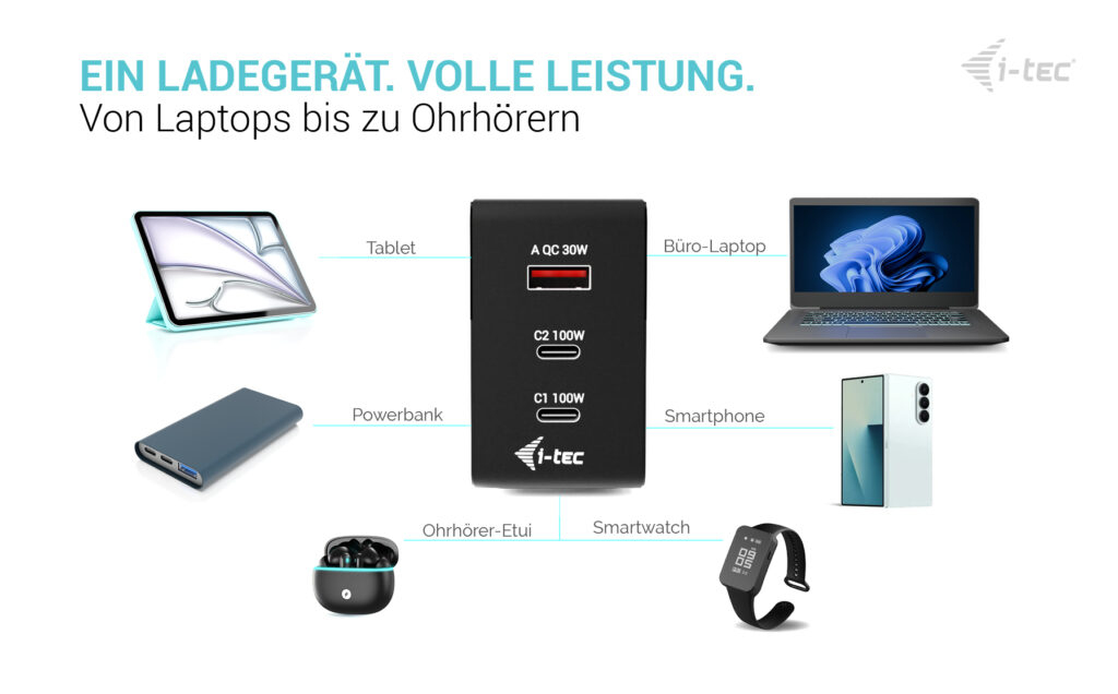 i-tec 100W Intelligent Multiport USB Charger