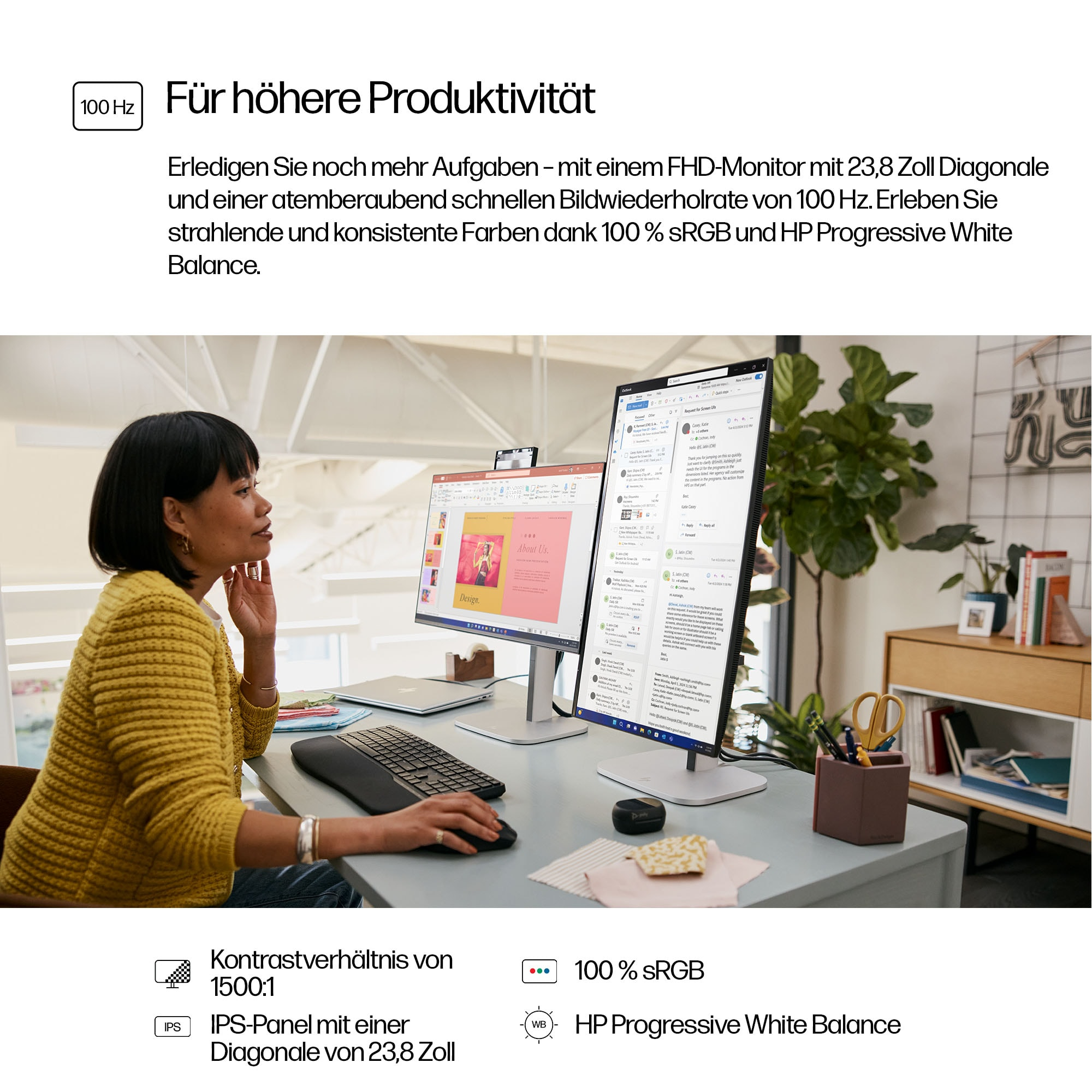 HP Series 5 Monitor FHD Pro de la serie 5 de 23,8 pulgadas: 524 pf