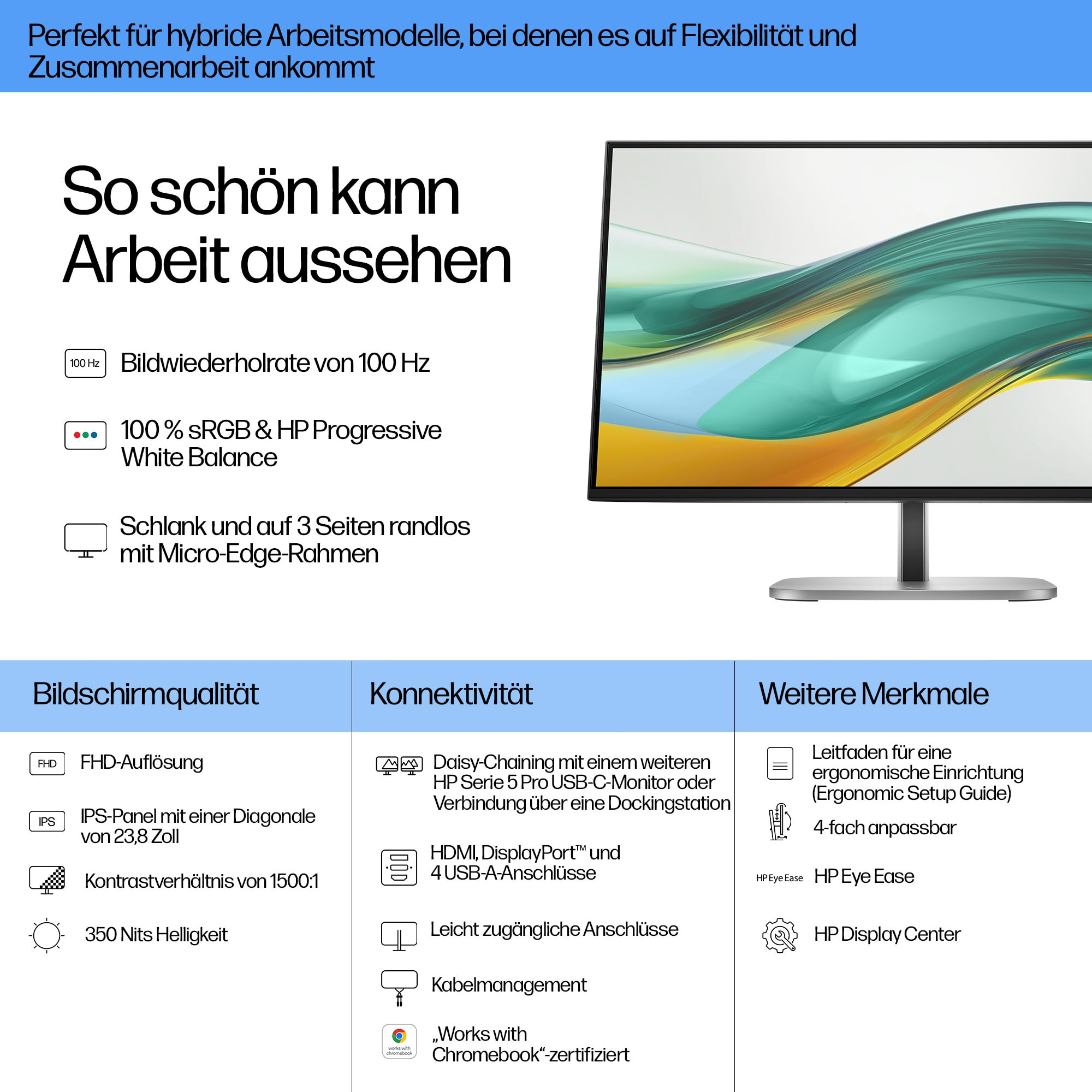 HP Series 5 Monitor FHD Pro de la serie 5 de 23,8 pulgadas: 524 pf