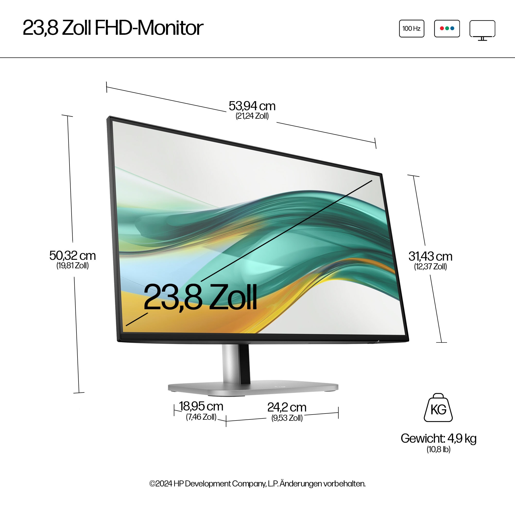 HP Series 5 Monitor FHD Pro de la serie 5 de 23,8 pulgadas: 524 pf