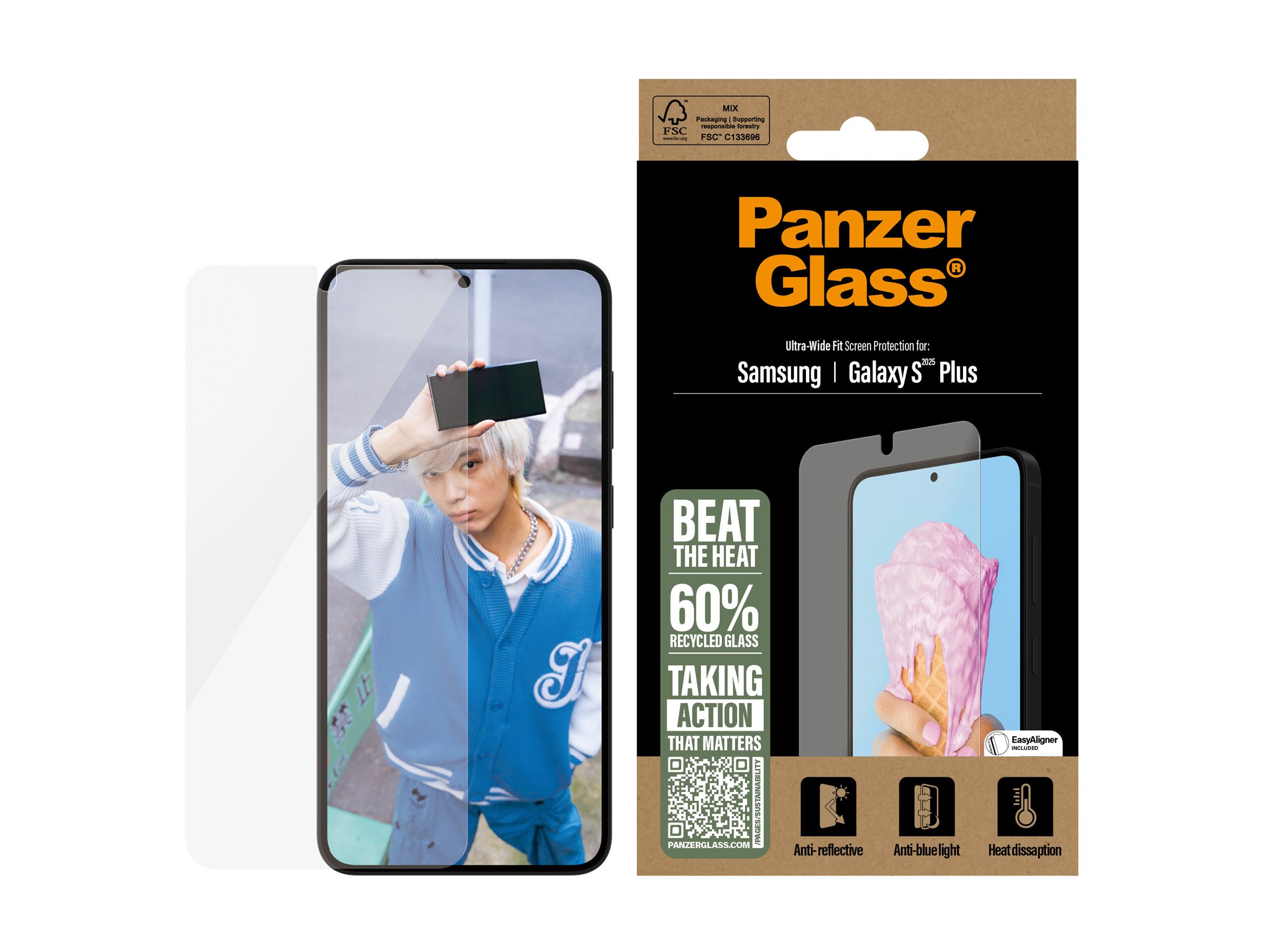 PanzerGlass Bildschirmschutz f�r Handy - ultrabreite Passform