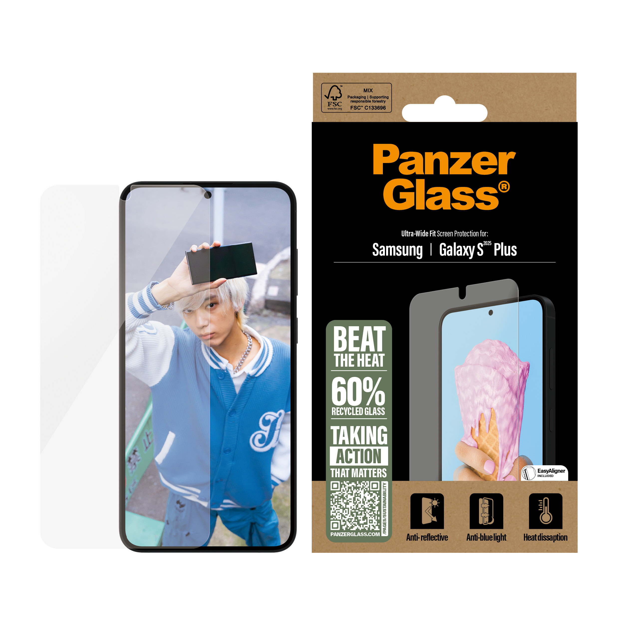 PanzerGlass Bildschirmschutz f�r Handy - ultrabreite Passform